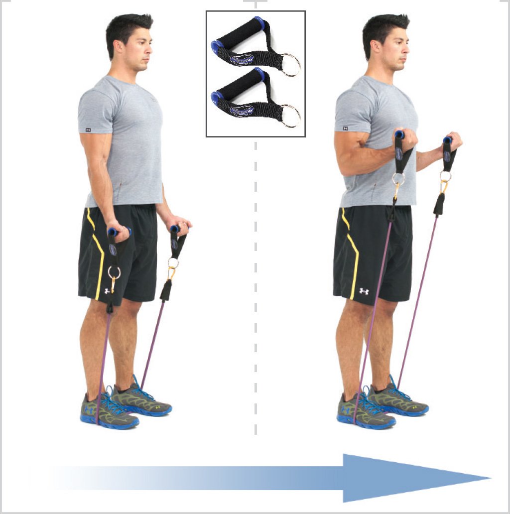 tập tay với resistance bands